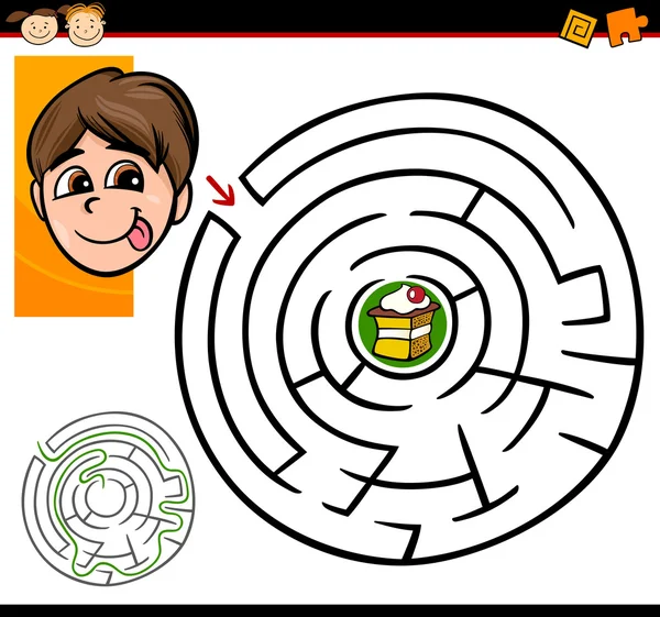 Labirinto di cartoni animati o labirinto gioco — Vettoriale Stock