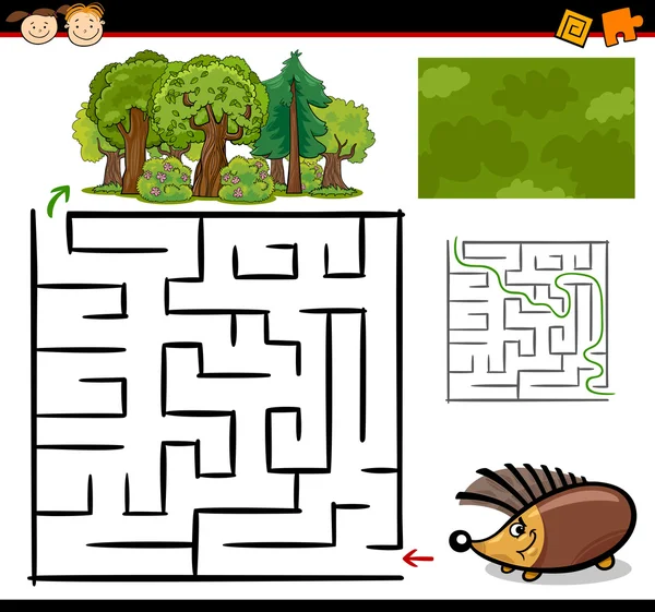 Labirinto de desenhos animados ou labirinto jogo — Vetor de Stock