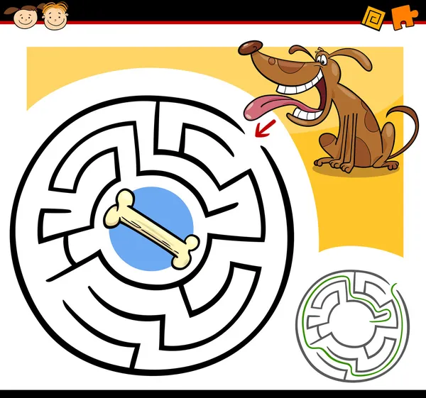 Labyrinthe ou labyrinthe de dessin animé jeu — Image vectorielle