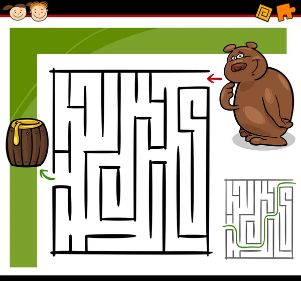 Cartoon labyrint of labyrint spel — Stockvector