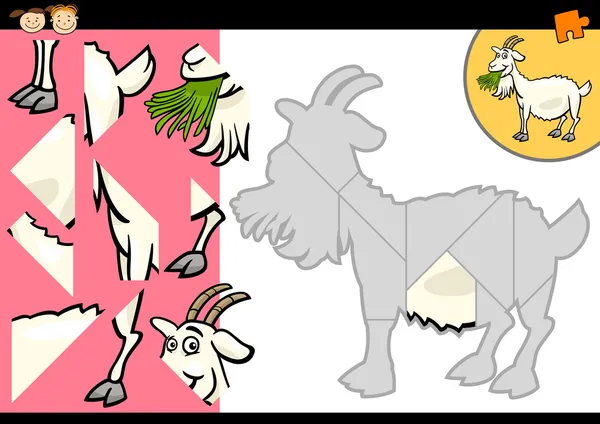 Gra logiczna kreskówka farmy kóz — Wektor stockowy