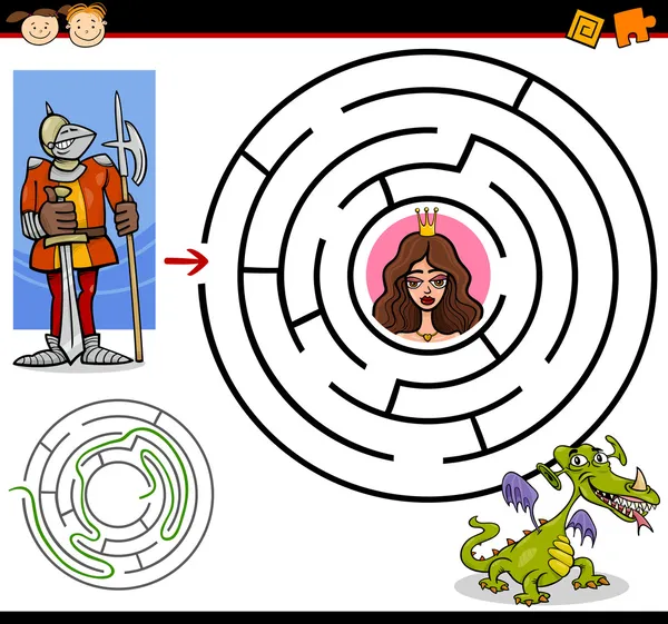 Cartoon Labyrinth oder Labyrinth Spiel — Stockvektor