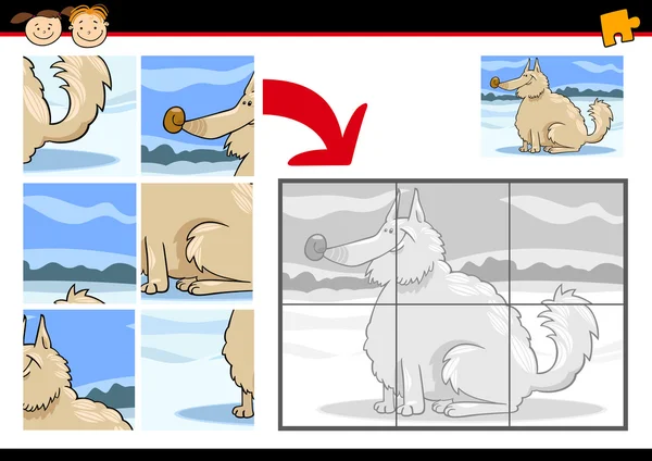 Kreslený pes puzzle hry — Stockový vektor