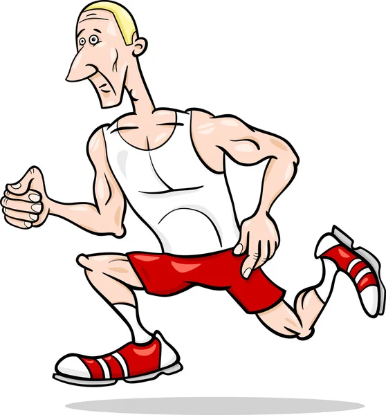 Runner sportman cartoon afbeelding — Stockvector