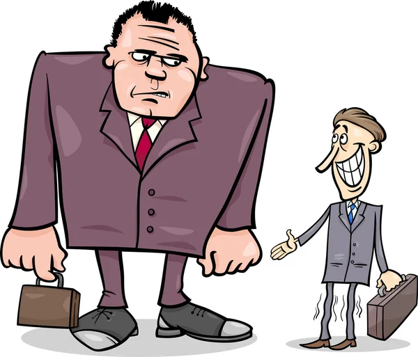 Businessmen big and thin cartoon — Stock Vector