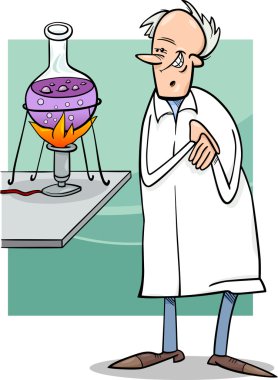 Bilim Laboratuvarı karikatür çizimi