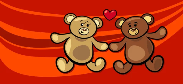 Ours en peluche en amour carte de Saint-Valentin — Image vectorielle