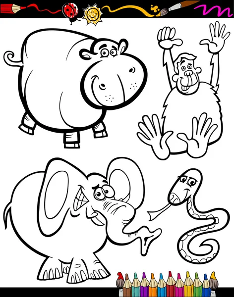 Desenhos animados para colorir livro — Vetor de Stock