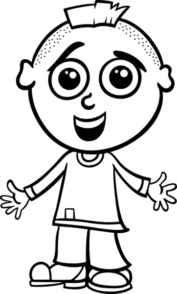 Roztomilý chlapec karikatura zbarvení stránky — Stockový vektor
