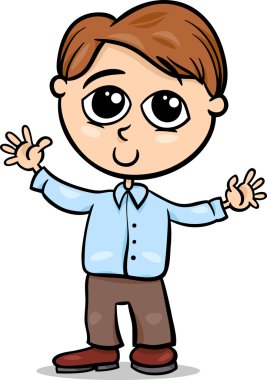 sevimli küçük çocuk karikatür çizimi