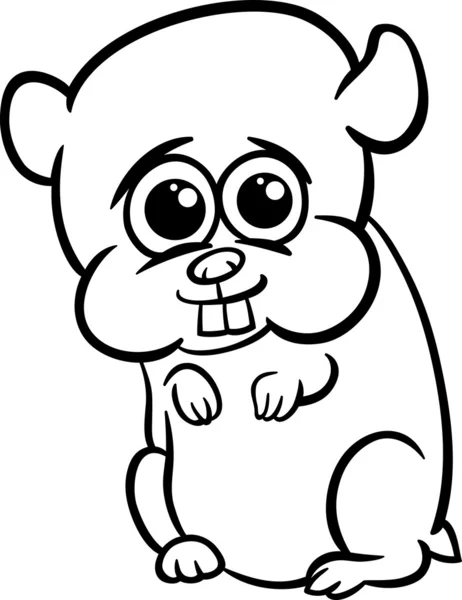 Baby hamster cartoon coloring page — Stock Vector