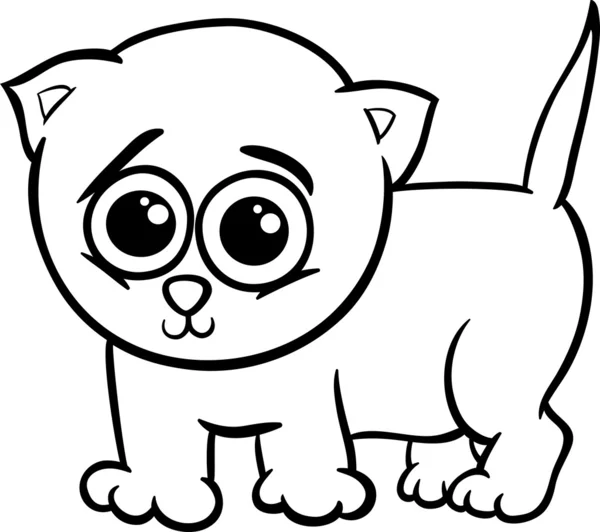 Bebek kedi çizgi film boyama sayfası — Stok Vektör