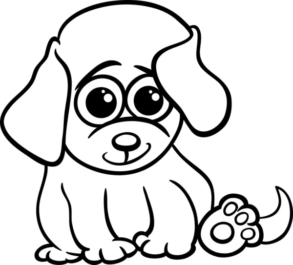 Baby puppy cartoon coloring page — Stock Vector