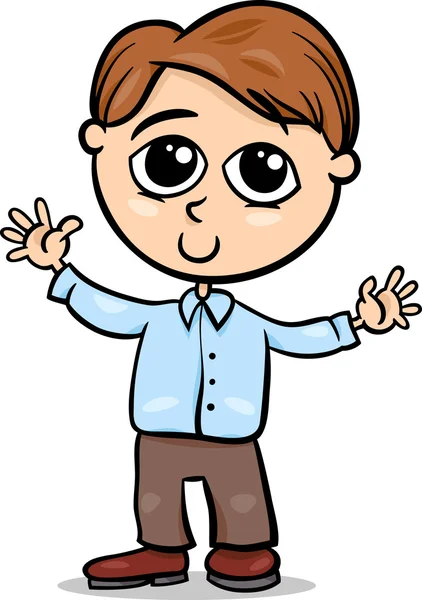 Schattige kleine jongen cartoon afbeelding — Stockvector