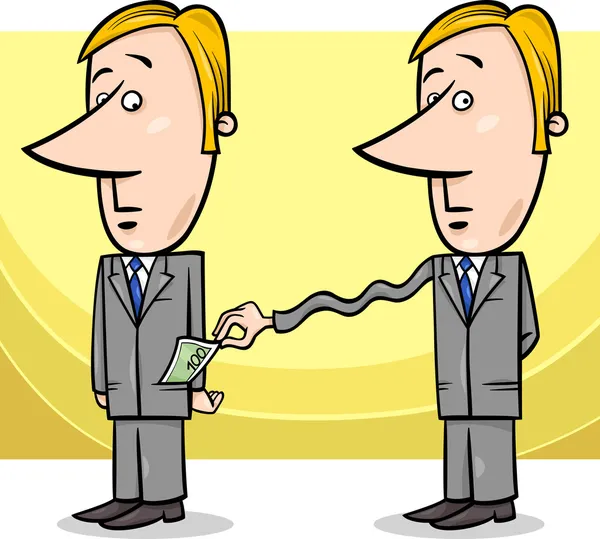 Homme d'affaires et taxes dessin animé — Image vectorielle