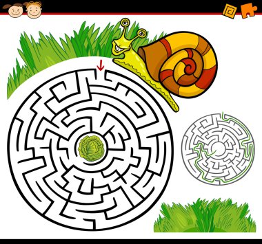 cartoon maze or labyrinth game clipart