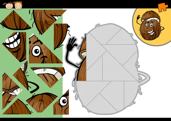 卡通椰子拼图游戏 — 图库矢量图片