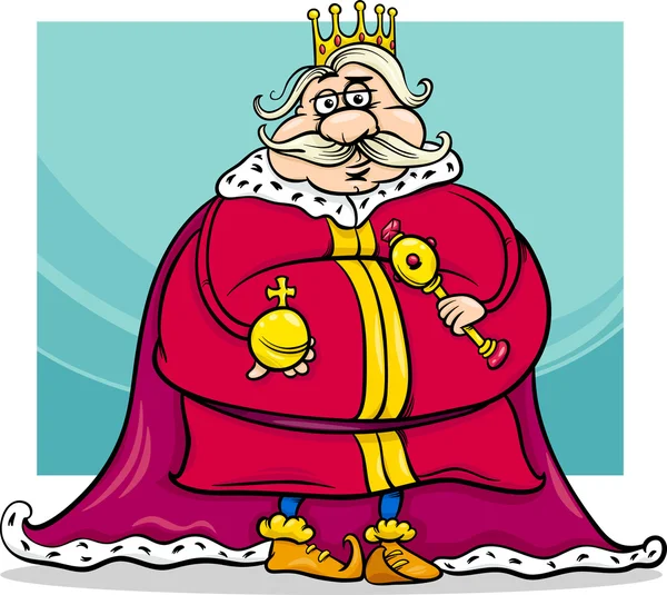 Fat king cartoon fantasy character — Stock Vector