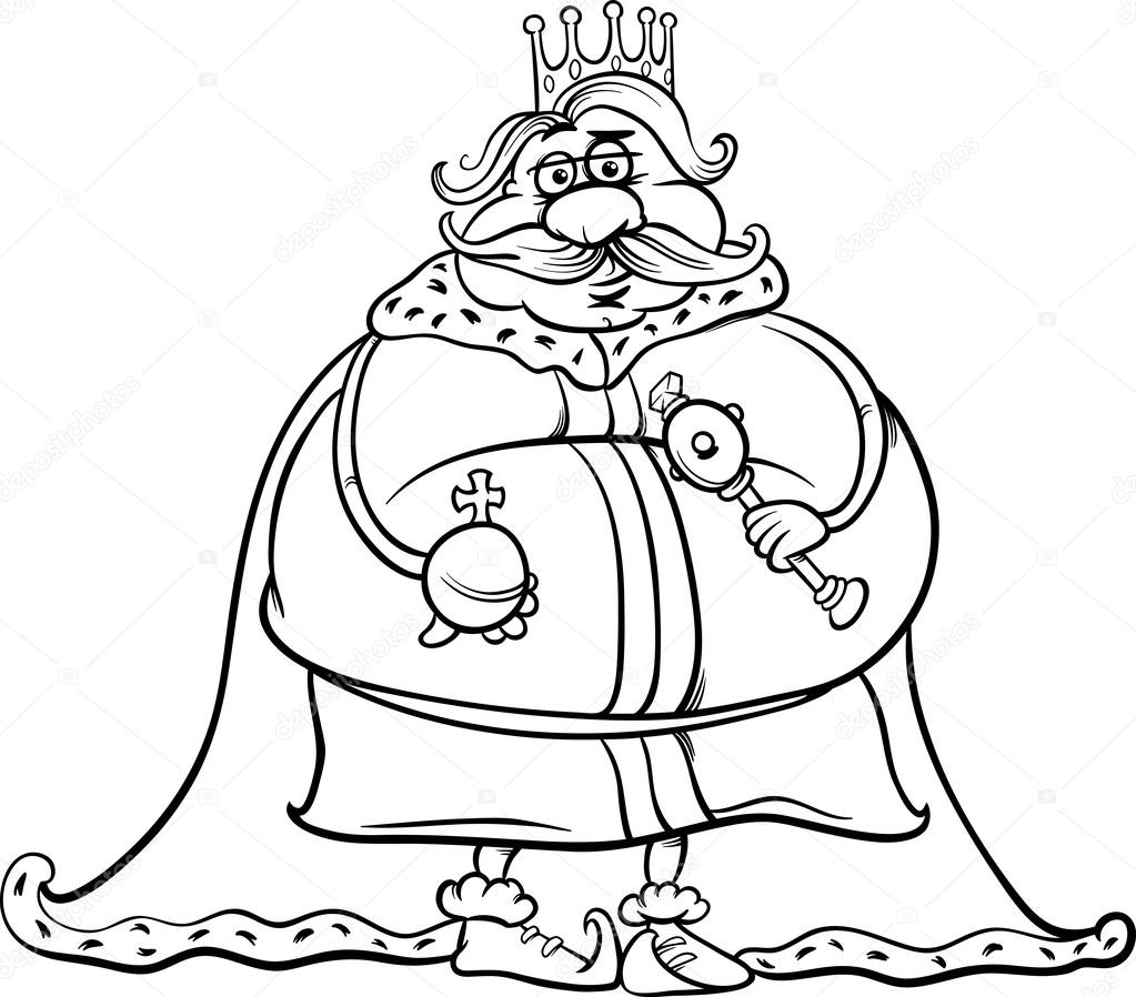 fat king cartoon coloring page