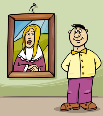 adam Sanat Galerisi karikatür아트 갤러리 만화에서 남자