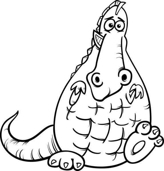 Dibujos animados dragón para colorear página — Archivo Imágenes Vectoriales