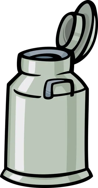 Lattina di latte o churn cartone animato clip art — Vettoriale Stock