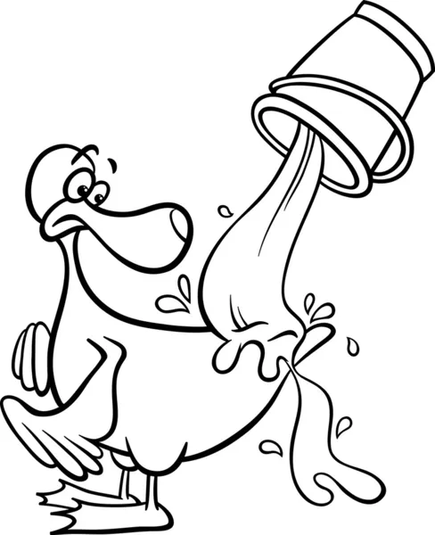 Eau d'un canard retour coloriage — Image vectorielle