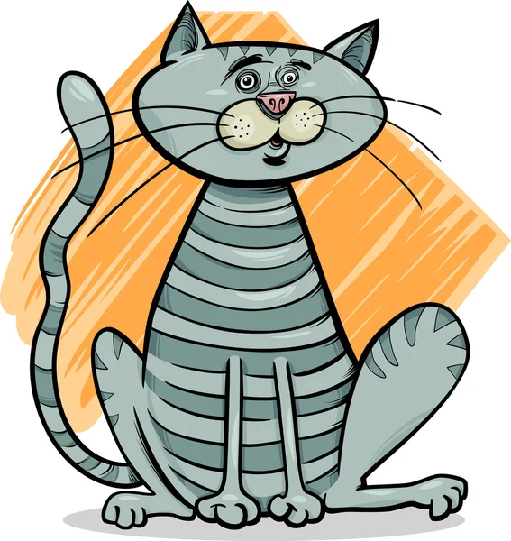 Illustration de dessin animé chat gris tabby — Image vectorielle