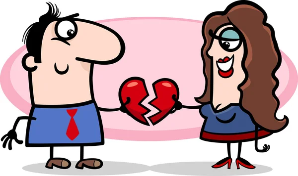 Paar in liefde valentine cartoon — Stockvector