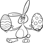 Download Bunny Hiding Eggs coloring page — Stock Vector ...