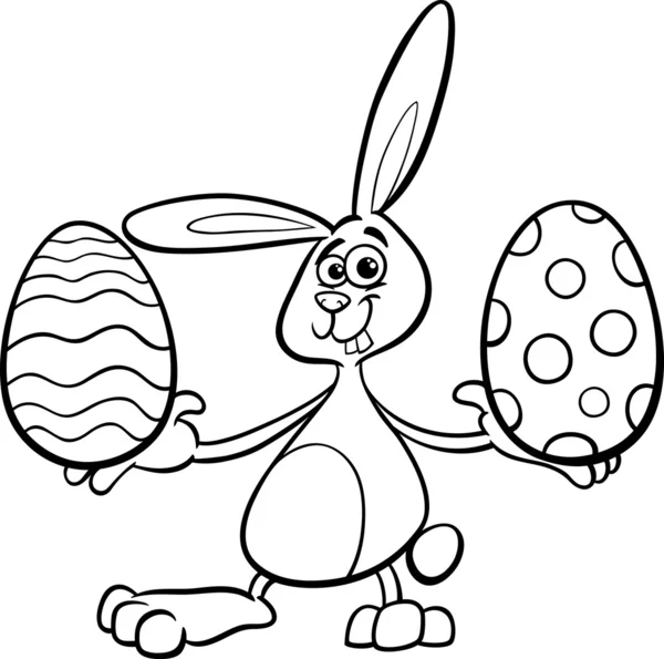 Easter bunny desenhos animados para colorir página — Vetor de Stock