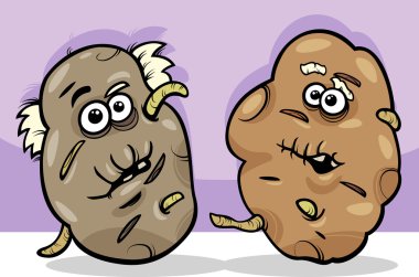 yaşlı patates patates illüstrasyon karikatür