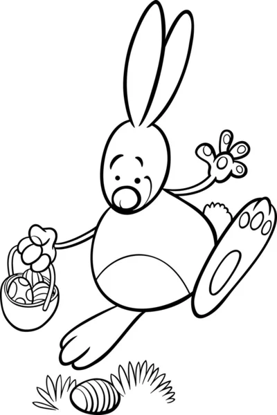 复活节兔子卡通着色页 — 图库矢量图片