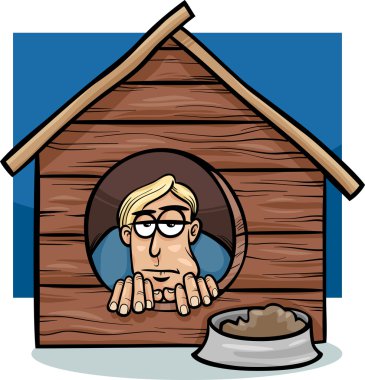 in the dog house saying cartoon clipart