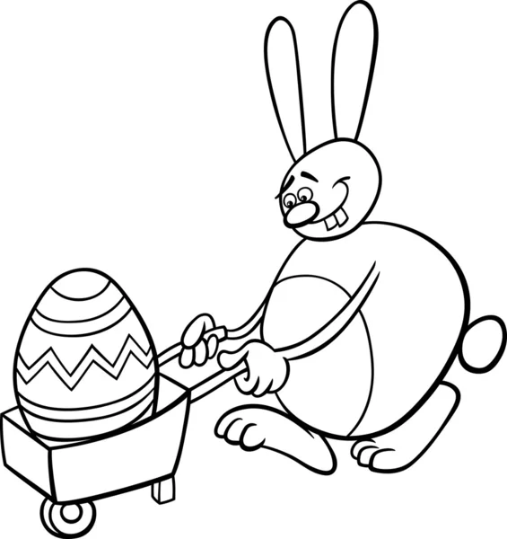 Bunny and easter egg coloring page — Stock Vector