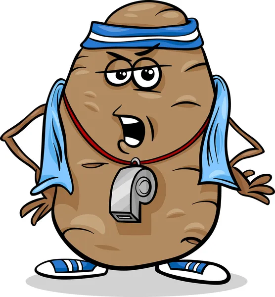 Kanepe patates söyleyerek karikatür — Stok Vektör