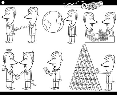 iş karikatür kavram ve fikirler ayarla