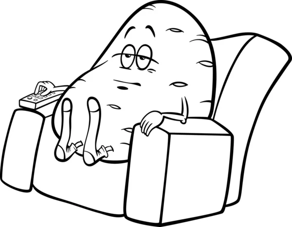 Couch potato saying cartoon — Stock Vector