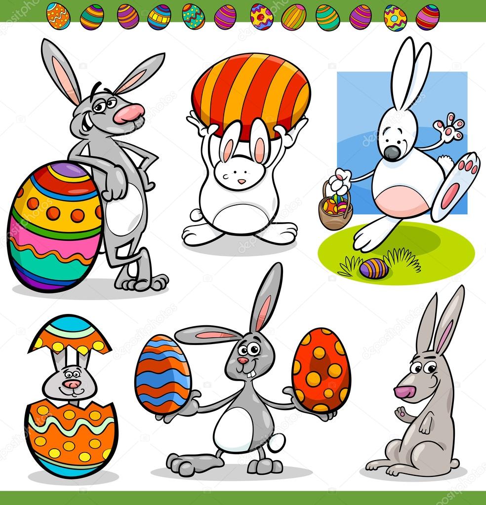Vektorgrafiken Gluckliche Osterhasen Vektorbilder Gluckliche Osterhasen Depositphotos