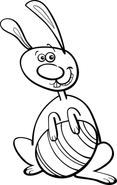 Komik easter bunny boyama sayfası — Stok Vektör