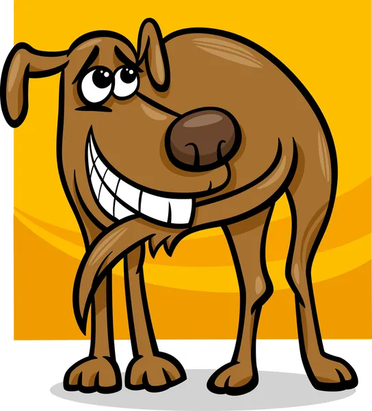 Hund jagt Schwanz Cartoon Illustration — Stockvektor