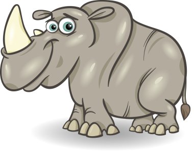 cute rhinoceros cartoon illustration clipart