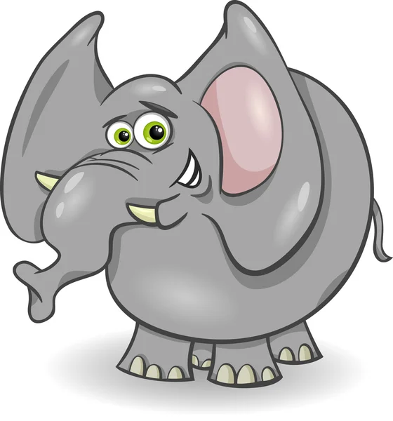 Şirin fil karikatürü çizimi — Stok Vektör