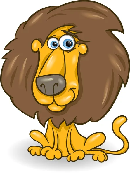 Engraçado leão desenho animado ilustração —  Vetores de Stock