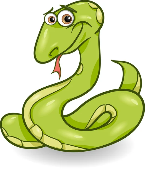 Söt orm tecknad bild — Stock vektor