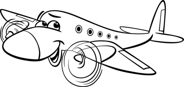 Lucht vliegtuig cartoon kleurplaat — Stockvector