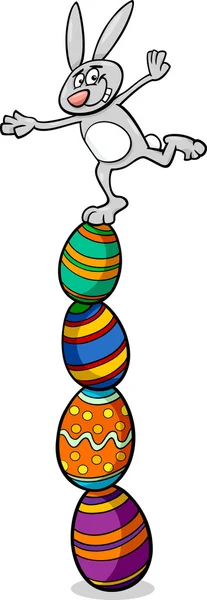 Söt easter bunny tecknade illustration — Stock vektor