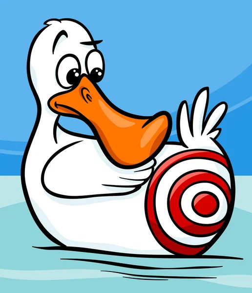 Karikatür çizimi söyleyerek ördek — Stok Vektör