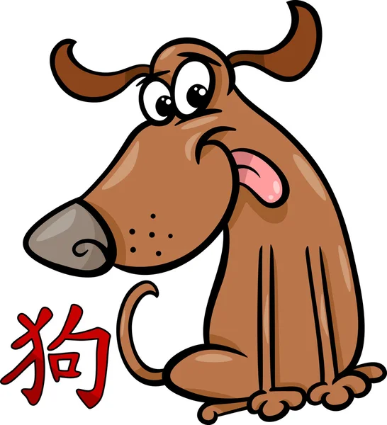 Cão chinês signo horóscopo do zodíaco — Vetor de Stock