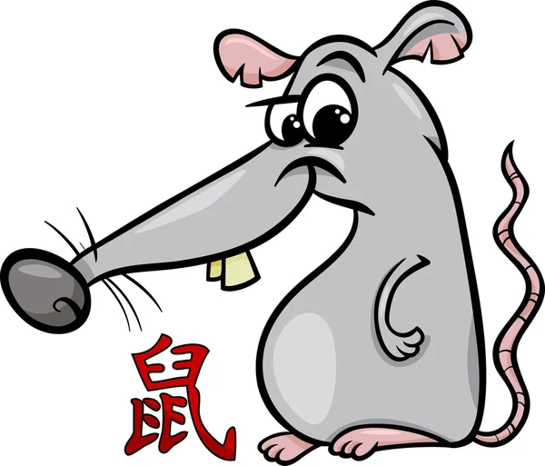 Horoscope zodiaque chinois rat signe — Image vectorielle